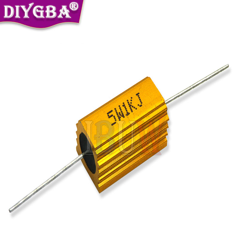 1PCS RX24 5W อลูมิเนียมโลหะกรณี Wirewound Resistor 1R 2R3R5R6R8R10R20R100R150R1K 10K โอห์ม 0.1R-15K