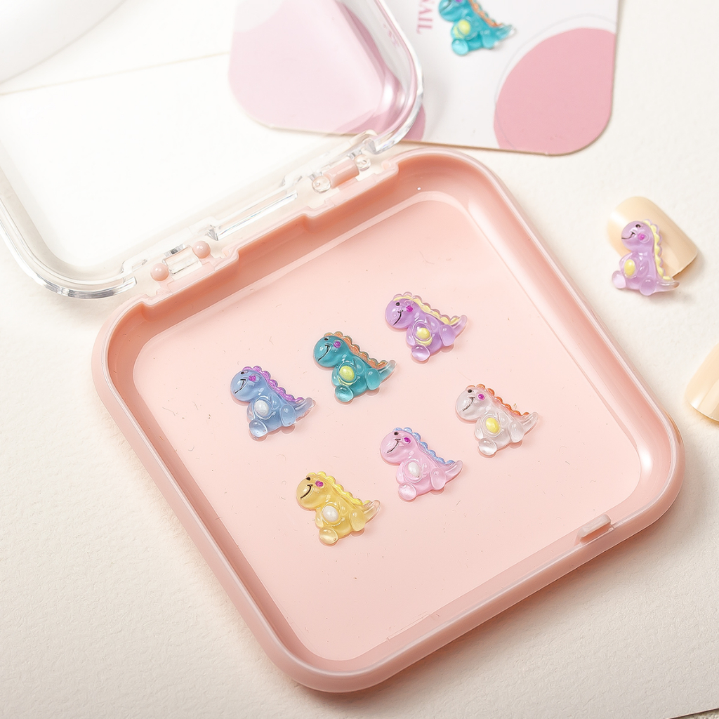 50 ชิ้น ขายดี การ์ตูนน่ารัก ไดโนเสาร์ อุปกรณ์ทําเล็บ DIY เรืองแสง ไดโนเสาร์ ตกแต่งเล็บ