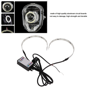 Honglai 2pcs Multi Color RGB LED Demon Eye Bluetooth APP Control Halo Ring Headlight for Car