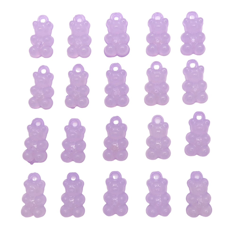 Charm จี้อะคริลิค รูปการ์ตูนหมี ขนาด 12 * 21 มม. แฮนด์เมด หลากสี สําหรับทําเครื่องประดับ สร้อยคอ สร้อยข้อมือ DIY 20 ชิ้น