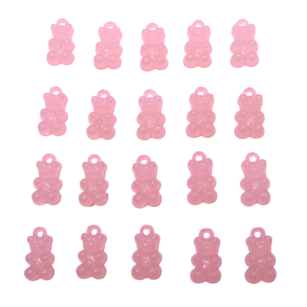 Charm จี้อะคริลิค รูปการ์ตูนหมี ขนาด 12 * 21 มม. แฮนด์เมด หลากสี สําหรับทําเครื่องประดับ สร้อยคอ สร้อยข้อมือ DIY 20 ชิ้น