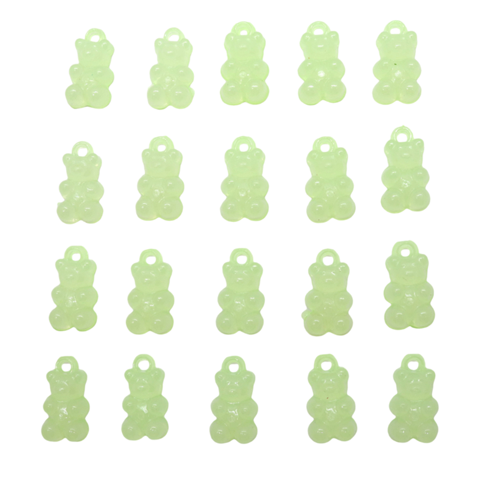Charm จี้อะคริลิค รูปการ์ตูนหมี ขนาด 12 * 21 มม. แฮนด์เมด หลากสี สําหรับทําเครื่องประดับ สร้อยคอ สร้อยข้อมือ DIY 20 ชิ้น