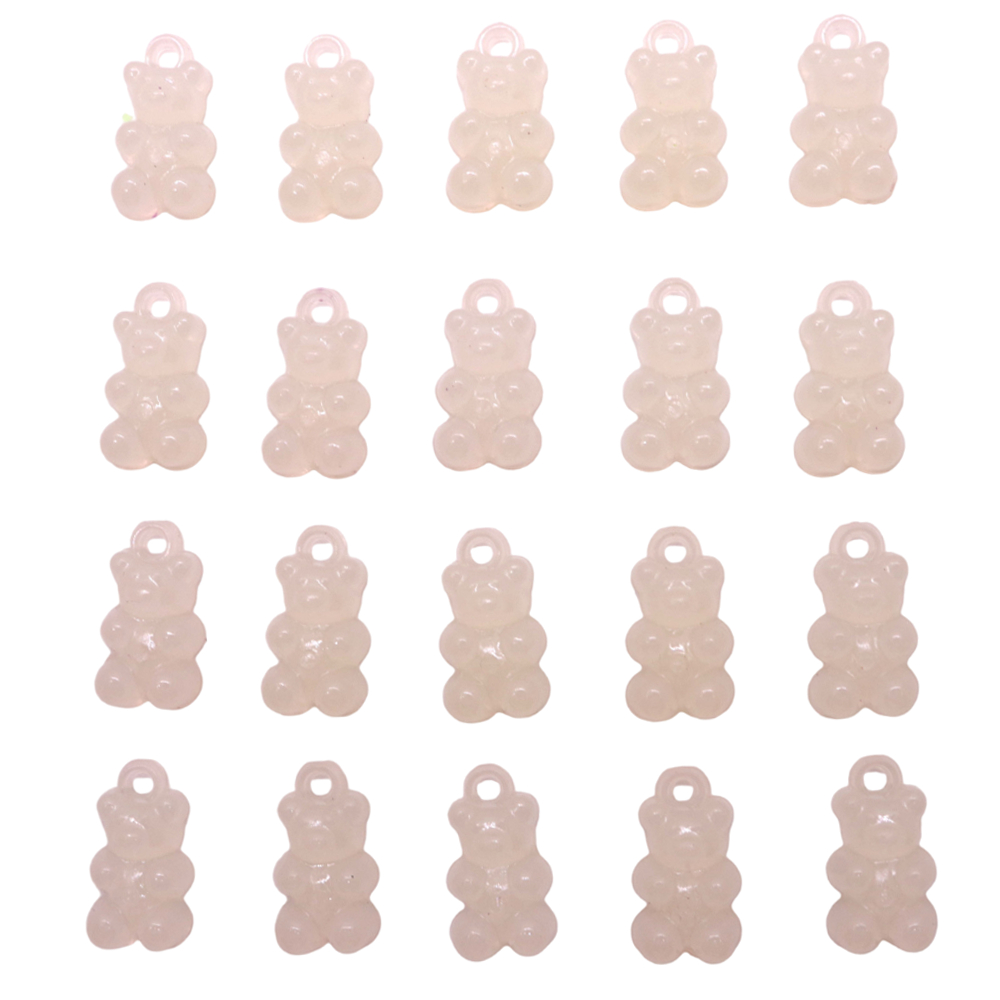 Charm จี้อะคริลิค รูปการ์ตูนหมี ขนาด 12 * 21 มม. แฮนด์เมด หลากสี สําหรับทําเครื่องประดับ สร้อยคอ สร้อยข้อมือ DIY 20 ชิ้น