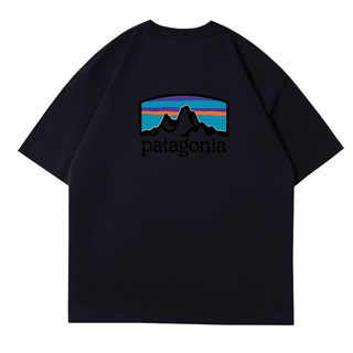 เสื้อยืดคอกลม แขนสั้น พิมพ์ลาย Patagonia ทรงหลวม สําหรับคู่รัก