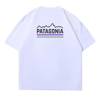 เสื้อยืดคอกลม แขนสั้น พิมพ์ลาย Patagonia ทรงหลวม สําหรับคู่รัก