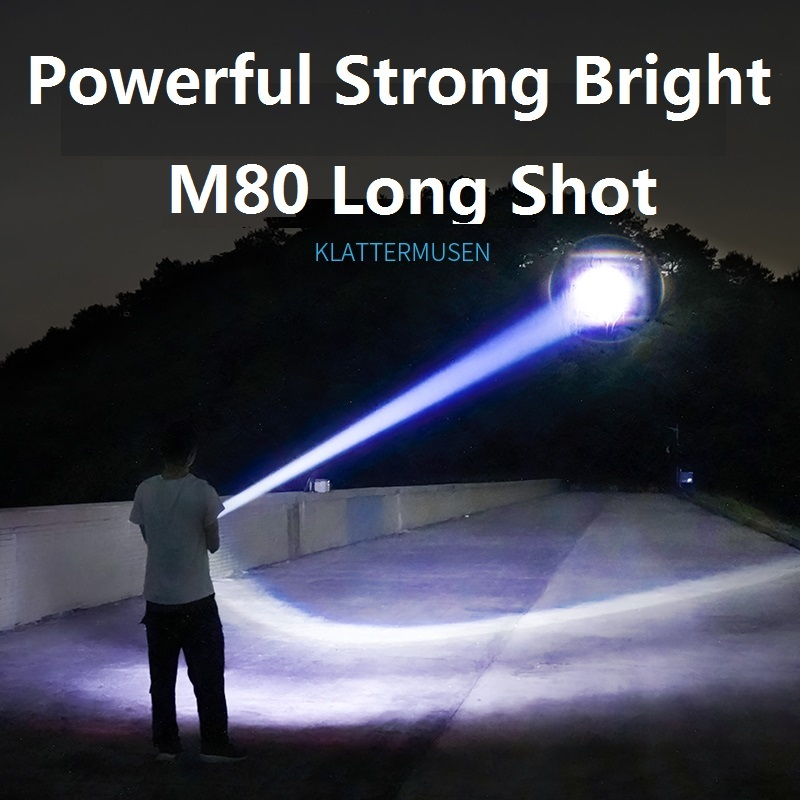 Smiling Shark SD7009 ไฟฉาย M80 10000 Lumens ซูมได้ กันน้ํา ชาร์จ USB สําหรับตั้งแคมป์ เดินป่า ล่าสัตว์ — صورة 3