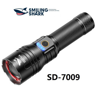 Smiling Shark SD7009 ไฟฉาย M80 10000 Lumens ซูมได้ กันน้ํา ชาร์จ USB สําหรับตั้งแคมป์ เดินป่า ล่าสัตว์