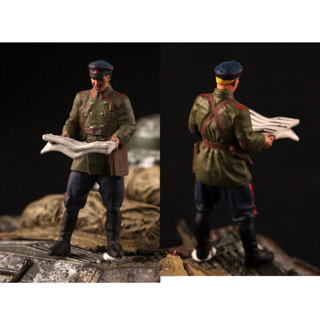 โมเดลฟิกเกอร์ทหาร WWII Soviet Commander 1/72 ของเล่นสําหรับเด็ก