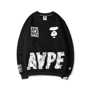 Aape เสื้อกันหนาว คอกลม ผ้าฝ้าย พิมพ์ลาย มีสไตล์ สําหรับผู้ชาย และผู้หญิง