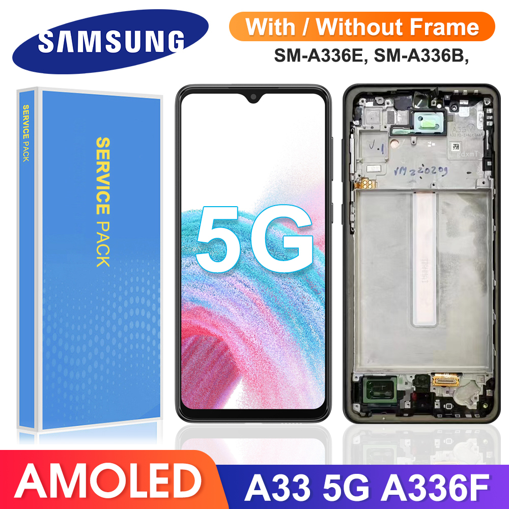 AMOLED Samsung Galaxy A33 5G A336B จอแสดงผล LCD หน้าจอสัมผัสดิจิตอลสําหรับ Samsung A33 5G A336E A336