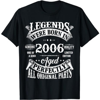 เสื้อยืด พิมพ์ลาย Legends Born In 2006 17th Birthday สไตล์วินเทจ สําหรับเด็ก 17 ปี