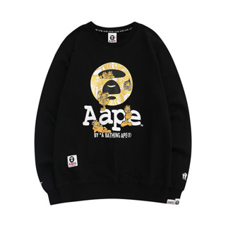 Aape เสื้อกันหนาว คอกลม ผ้าฝ้าย พิมพ์ลาย แฟชั่นสําหรับผู้ชาย และผู้หญิง