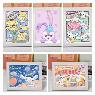 sanrioซานริโอ ครอสติสคริสตัล พร้อมกรอบ Cross-Stitch Crystal , Diamond Painting ภาพปักเพชร ภาพจิตกรรม ภาพวาดเพชร ของขวัญ ของเด็กเล่นเสริมพัฒนาการ22*17cm