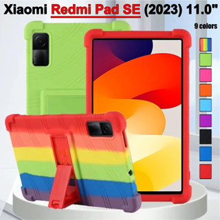 เคสแท็บเล็ต ซิลิโคนนิ่ม หนา กันกระแทก พร้อมขาตั้ง คุณภาพสูง สําหรับ Xiaomi Redmi Pad SE 2023 11.0 นิ้ว Red mi Pad SE 11 นิ้ว