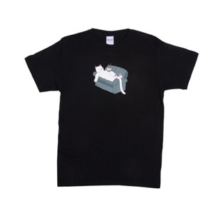 Ripndip NOODLES เสื้อยืด ราคาถูก แมว แขนสั้น เสื้อยืดแขนสั้น อาหารกลางวัน คู่รัก