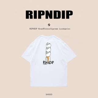 Ripndip เสื้อยืดแขนสั้น อัตราส่วนแมว แบบสวมนิ้ว ราคาถูก สําหรับคู่รัก ทุกเพศ