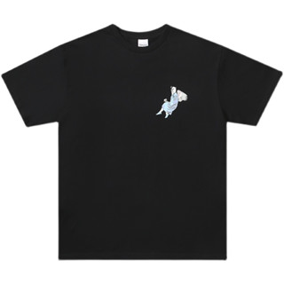 Ripndip เสื้อยืดแขนสั้น ลายแมว สีดํา สไตล์คู่รัก ราคาถูก