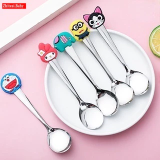 🔥จัดส่งจากกรุงเทพ🔥ช้อนกาแฟ ซิลิโคน ลายการ์ตูนน่ารัก ด้ามจับสเตนเลส สําหรับเด็ก ผู้ใหญ่ ทานอาหารค่ํา