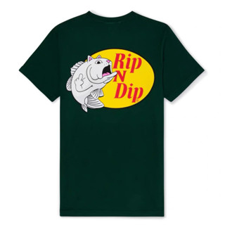 Ripndip ราคาถูก แมว กระเป๋า แมว CATFISH TEE เสื้อยืดแขนสั้น พิมพ์ลายใหม่ ชุดคู่รัก