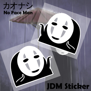 Jdm สติกเกอร์สะท้อนแสง ลายการ์ตูนอนิเมะ Miyazaki Spirited Away No Face Man สําหรับติดตกแต่งรถยนต์ รถจักรยานยนต์ สกูตเตอร์