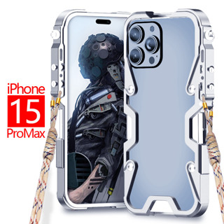 Zimon เคสโทรศัพท์ กรอบโลหะ กันกระแทก แฟชั่น สําหรับ iPhone 15 Pro Max