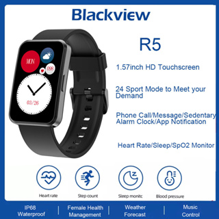 Blackview R5 ของแท้ นาฬิกาข้อมือสมาร์ทวอทช์ เชื่อมต่อบลูทูธ SpO2 วัดอัตราการเต้นหัวใจ ติดตามการเต้นของหัวใจ สําหรับ Android IOS