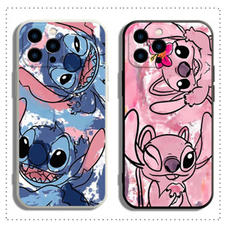 เคส iPhone 14 13 12 Pro Max plus mini โทรศัพท์มือถือ TPU แบบนิ่ม ผิวด้าน ลาย Stitch สําหรับ