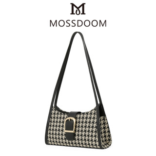 Mossdoom Houndstooth กระเป๋าใต้วงแขน สําหรับผู้หญิง