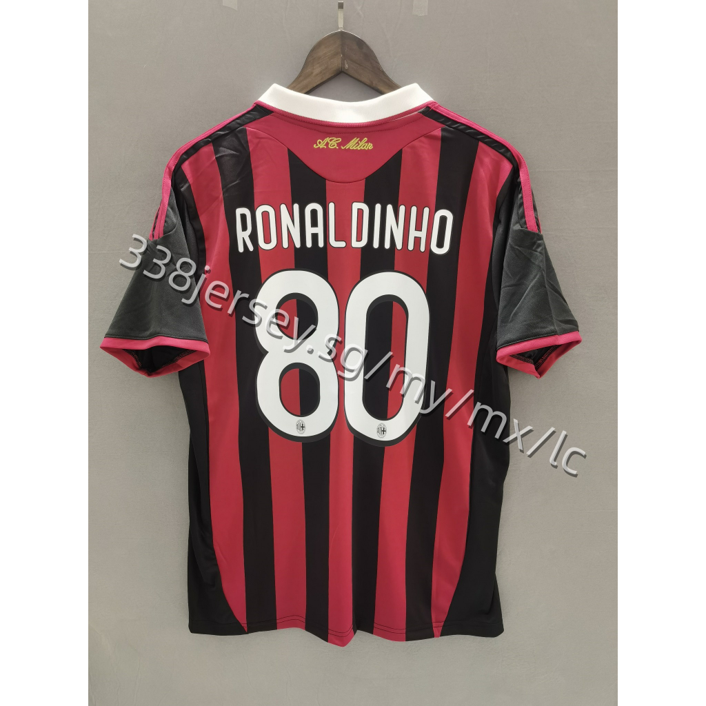 09-10ac Milan Ronaldinho Inzaghi เสื้อยืดฟุตบอล Retro