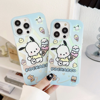 เคสโทรศัพท์มือถือ pc แข็ง ขอบนิ่ม ลายการ์ตูนลูกสุนัขน่ารัก สีขาว สําหรับ iPhone 14Pro max case 13Pro max 12Pro max 14Pro 13Pro 12Pro 11 12 13 14 case