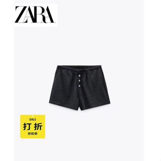 Zara กางเกงขาสั้น เอวกลาง เอวยางยืด ทรงหลวม เข้ากับทุกการแต่งกาย สไตล์ใหม่ แฟชั่นสําหรับผู้หญิง