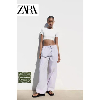 Zara KISS ใหม่ กางเกงลําลอง เอวกลาง เอวยางยืด ทรงหลวม ใส่สบาย เข้ากับทุกการแต่งกาย แฟชั่นสําหรับผู้หญิง