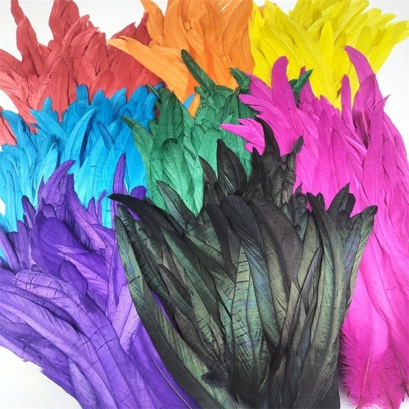 ขายส่ง ขนหางไก่ธรรมชาติ 23-28 ซม. 9.2-11.2 นิ้ว สําหรับตกแต่งโต๊ะงานแต่งงาน Diy 50 ชิ้น