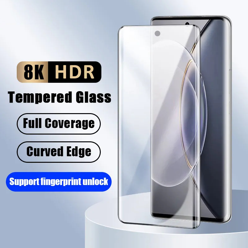 UV โค้งกระจกนิรภัยป้องกันหน้าจอฟิล์มสำหรับ OPPO Find X8 Reno 13 12 11 10 9 8T 5G 5 4 3 Find X7 X6 X5 x3 X2 X Realme 14 13 12 11 10 Pro Plus 5G