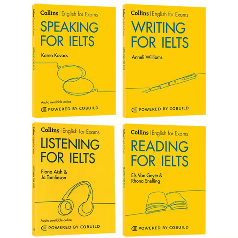 หนังสือเรียนและแบบฝึกหัดของโรงเรียนเคมบริดจ์ภาษาอังกฤษระดับมัธยมศึกษา—Cambridge English Student Textbooks Workbooks “Collins English for Exams Reading / Writing / Speaking / Listening for IELTS”