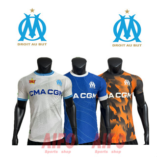 เสื้อกีฬาแขนสั้น ลายทีมฟุตบอล Marseille Player Version 2023 24 ชุดเหย้า คุณภาพสูง สําหรับผู้ชาย