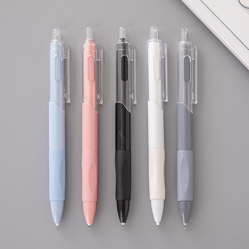 Morandi Pastel Click Gel Pen 0.5mm ST Tip Quick Dry Black Ink Student Exam Office Pen