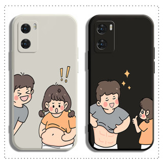 เคส OPPO A98 A78 A77 A76 A96 A74 A57 A77S A54 A17 A17K A16K A16E A16 2021 โทรศัพท์มือถือคู่รัก แบบนิ่ม ลาย Little lovers สําหรับ