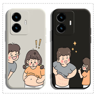 เคส VIVO Y22 Y22S Y77 Y76 Y72 Y52 Y35 Y31 Y51 Y53S Y50 Y30 Y30I Y55 Y75 Y91 Y95 Y91I Y91C Y1S 1820 1811 1816 V2124 4G 5G V2166BA โทรศัพท์มือถือคู่รัก แบบนิ่ม ลาย Little lovers สําหรับ