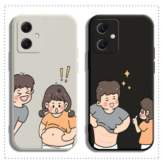 เคส Redmi Note 12 12s 12C 1A 11 11s A1 Pro Plus 4G 5G นิ่ม เนื้อแมตต์ ขอบตรง ลาย Little lovers สีดํา สําหรับ