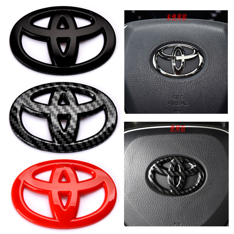 สติกเกอร์คาร์บอนไฟเบอร์ ลายโลโก้ สําหรับติดตกแต่งพวงมาลัยรถยนต์ TOYOTA TACOMA TUNDRA 4RUNNER