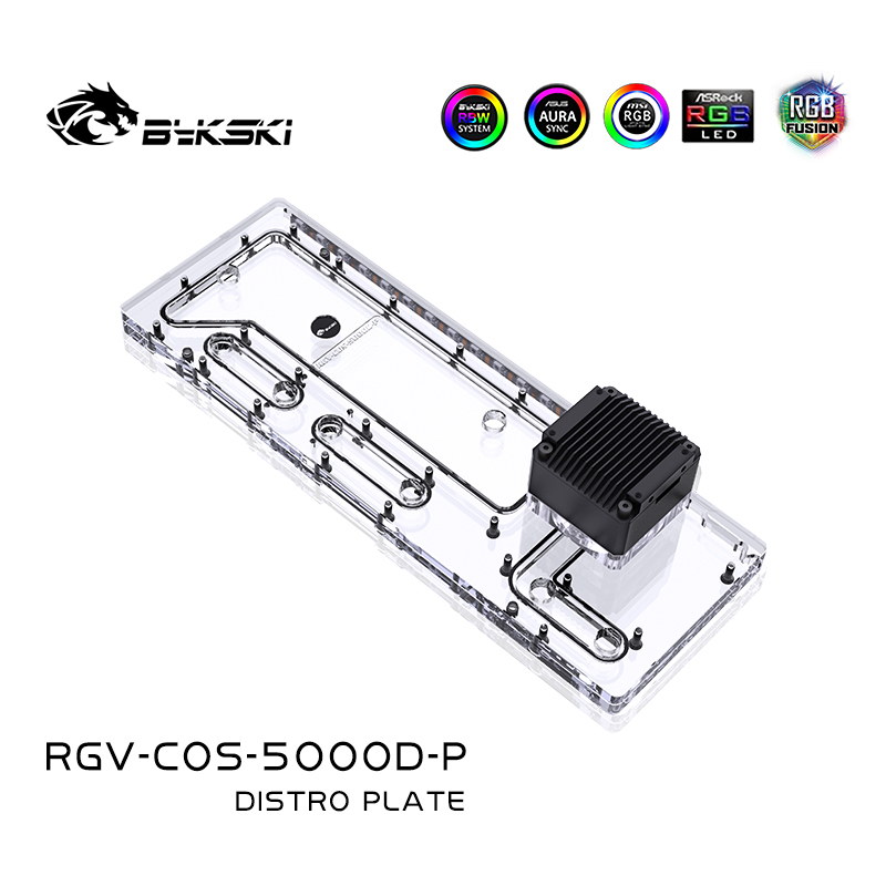 Bykski Distro แผ่นสําหรับ CORSAIR 5000D คอมพิวเตอร์สําหรับ CPU/GPU Water Cooling Block สนับสนุน DDC 