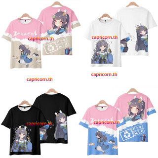 ใหม่ เสื้อยืดลําลอง แขนสั้น มีฮู้ด พิมพ์ลายอนิเมะ Blue Archive  Kasumizawa Miyu 3D ทรงหลวม สไตล์เกาหลี สําหรับผู้ชาย และผู้หญิง