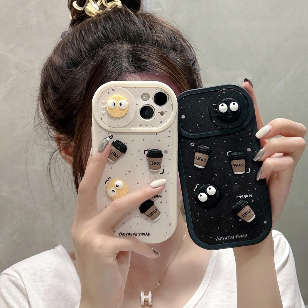 เคสโทรศัพท์มือถือนิ่ม ปิดด้านหลัง ป้องกันกล้อง ลายการ์ตูนน่ารัก 3D สําหรับ Iphone 11 12 13 14 15 Pro Max Plus