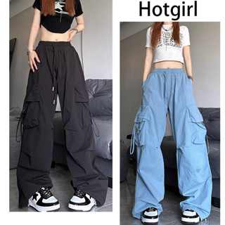 Hotgirl  พร้อมส่งจากกทม ✨กางเกงคาร์โก้ผู้หญิง y2k cargo pants🌸กางเกงแฟชั่นผู้หญิงสีดำวินเทจสไตล์อเมริกัน 2023กางเกงอินเทรนด์รุ่นใหม่ กางเกงคาร์โก้ลำลอง