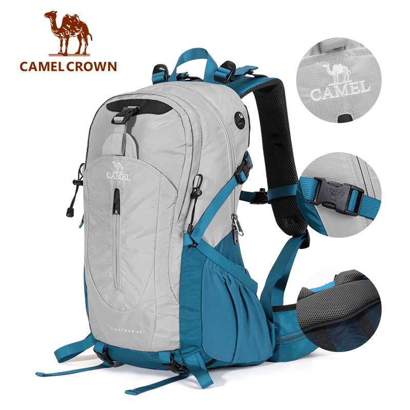 CAMEL CROWN 40Lกระเป๋าเป้สะพายหลังกลางแจ้งเดินทางน้ําหนักเบากระเป๋าเป้สะพายหลังกันน้ําความจุขนาดใหญ่