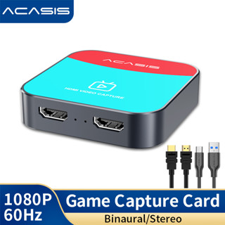 Acasis การ์ดจับภาพวิดีโอ binaural HDMI เป็น USB3.0 4K60 อินพุต 1080P60HZ HD กล่องบันทึกเกม Nintendo Switch PS5 4 3 Xbox one 360 Wii U สเตอริโอ