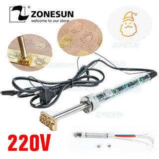 Zonesun หัวแร้งไฟฟ้า แบบพกพา 60W สําหรับเครื่องปั๊มโลโก้หนัง