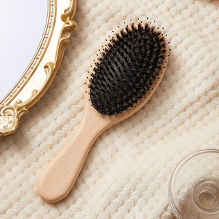 KK Hair Brush แปรงหวีผม หวีขนหมูป่าแท้ ช่วยนวดศีรษะ