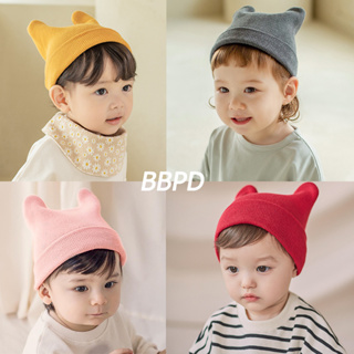 BBPD หมวกไหมพรมสีพื้นของเด็กเล็ก
